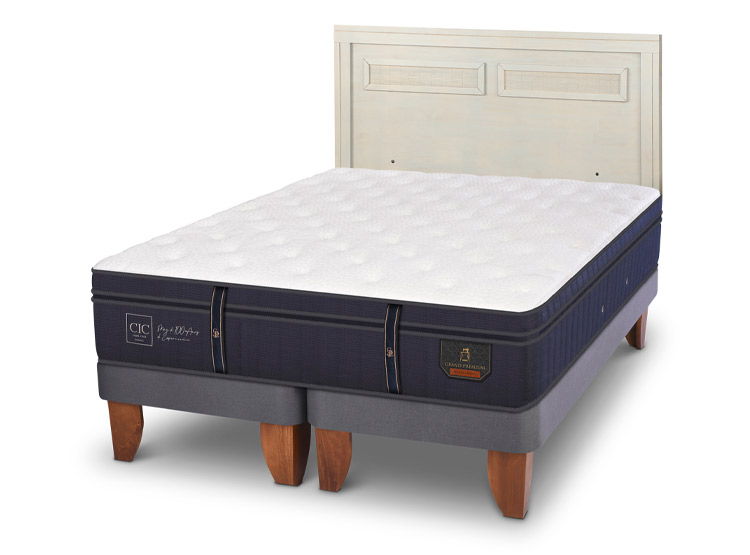 JUEGO DE DORMITORIO CIC CAMA EUROPEA GRAND PREMIUM BD 2 PLAZAS + RESPALDO MILAN ALPINO - 2
