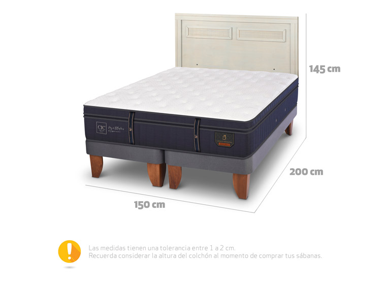 JUEGO DE DORMITORIO CIC CAMA EUROPEA GRAND PREMIUM BD 2 PLAZAS + RESPALDO MILAN ALPINO - 3