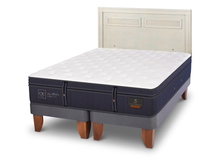 JUEGO DE DORMITORIO CIC CAMA EUROPEA GRAND PREMIUM KING + RESPALDO MILAN ALPINO - 2
