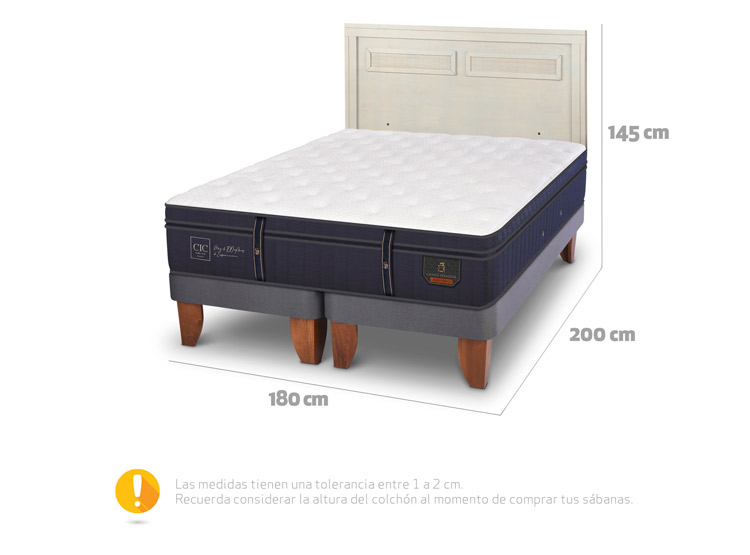 JUEGO DE DORMITORIO CIC CAMA EUROPEA GRAND PREMIUM KING + RESPALDO MILAN ALPINO - 3