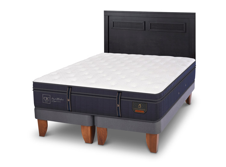 JUEGO DE DORMITORIO CIC CAMA EUROPEA GRAND PREMIUM KING + RESPALDO MILAN NEGRO - 2