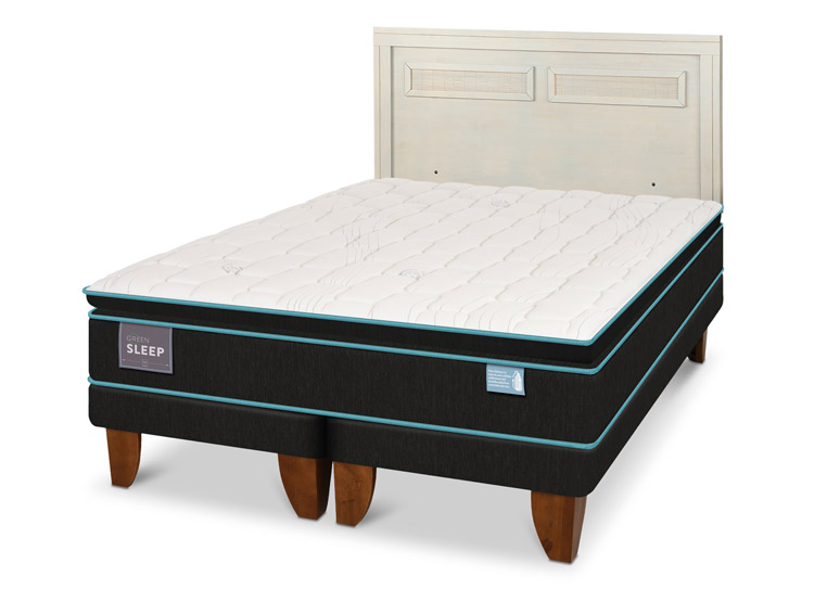 JUEGO DE DORMITORIO CIC CAMA EUROPEA GREEN SLEEP BD 2 PLAZAS + RESPALDO MILAN ALPINO - 2