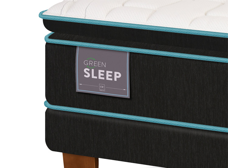 JUEGO DE DORMITORIO CIC CAMA EUROPEA GREEN SLEEP BD 2 PLAZAS + RESPALDO MILAN ALPINO - 5