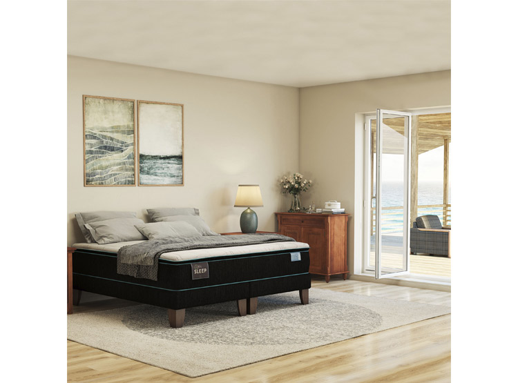 JUEGO DE DORMITORIO CIC CAMA EUROPEA GREEN SLEEP BD 2 PLAZAS + RESPALDO MILAN ALPINO - 9