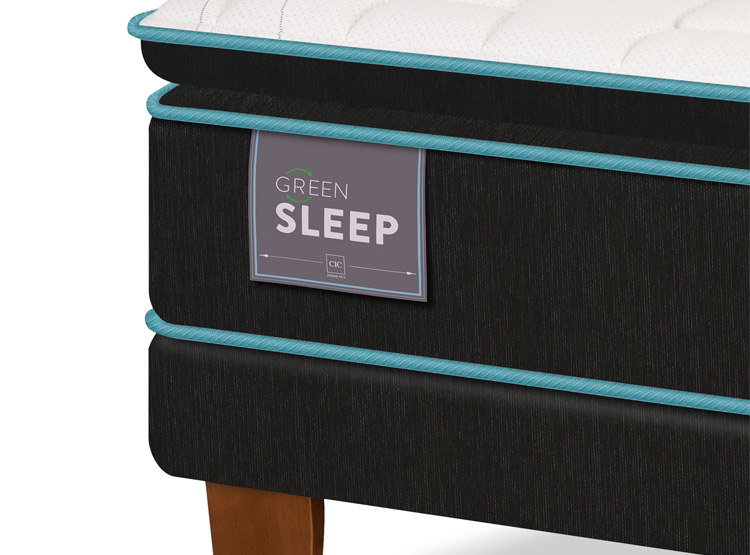 JUEGO DE DORMITORIO CIC CAMA EUROPEA GREEN SLEEP BD 2 PLAZAS + RESPALDO TORINO OLIVO - 6