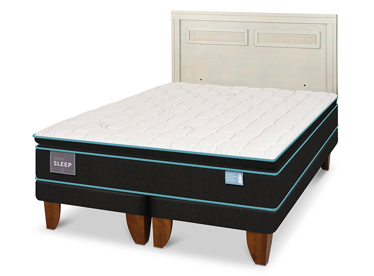 JUEGO DE DORMITORIO CIC CAMA EUROPEA GREEN SLEEP KING + RESPALDO MILAN ALPINO - 2