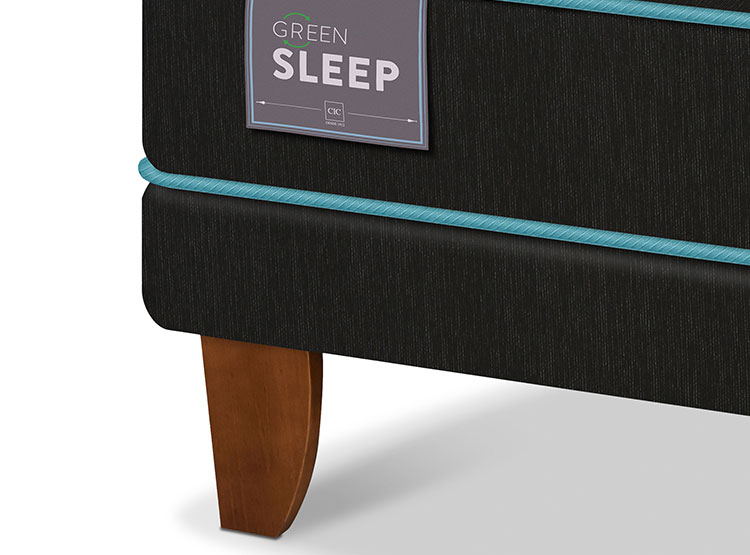 JUEGO DE DORMITORIO CIC CAMA EUROPEA GREEN SLEEP KING + RESPALDO TORINO OLIVO - 6