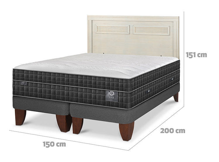 JUEGO DE DORMITORIO CIC CAMA EUROPEA LUX BD 2 PLAZAS + RESPALDO MILAN ALPINO - 3