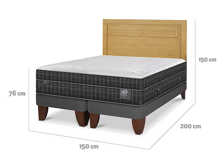 JUEGO DE DORMITORIO CIC CAMA EUROPEA LUX BD 2 PLAZAS + RESPALDO MILAN MOSTAZA - 3