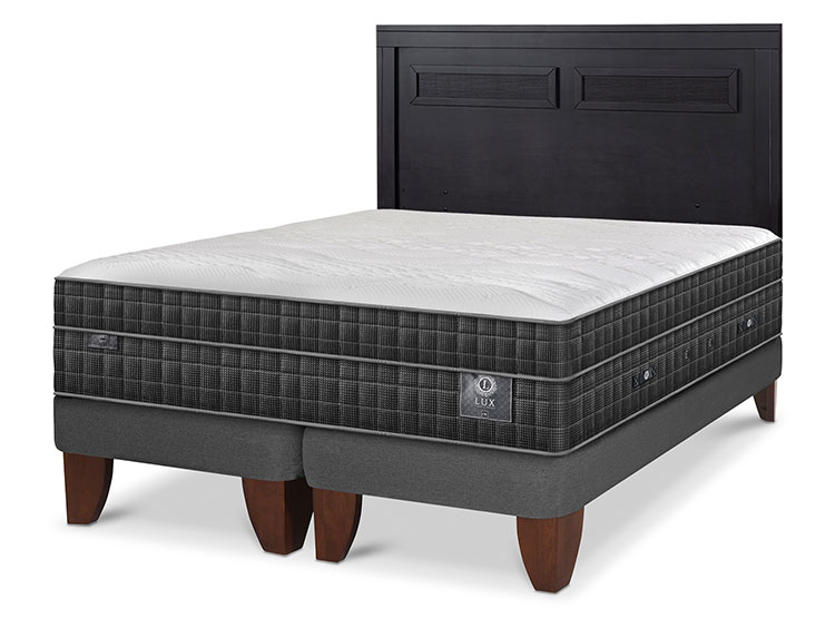 JUEGO DE DORMITORIO CIC CAMA EUROPEA LUX BD 2 PLAZAS + RESPALDO MILAN NEGRO - 2