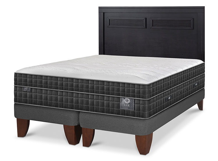 JUEGO DE DORMITORIO CIC CAMA EUROPEA LUX KING + RESPALDO MILAN NEGRO - 2