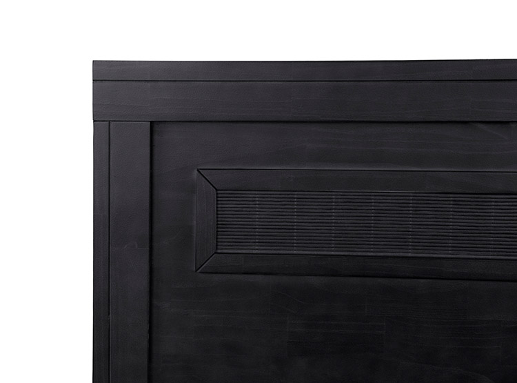 JUEGO DE DORMITORIO CIC CAMA EUROPEA LUX KING + RESPALDO MILAN NEGRO - 4