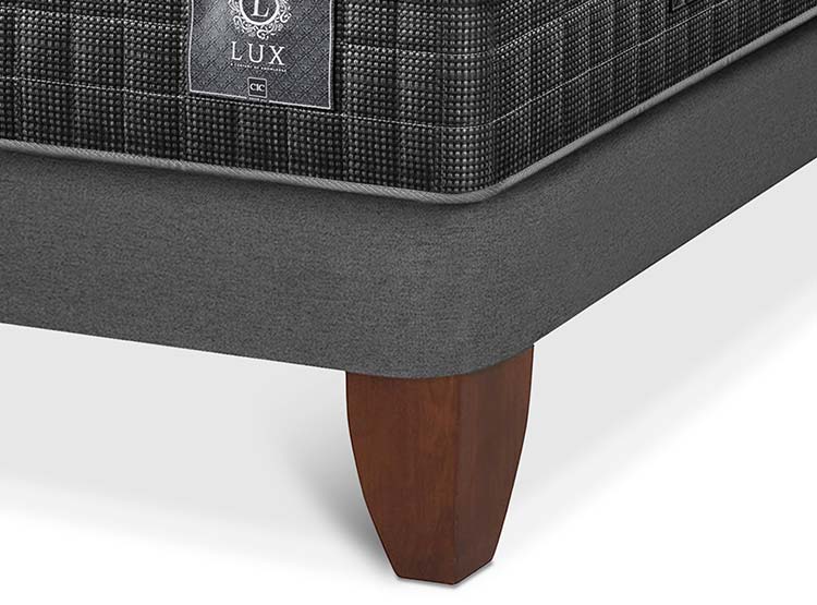 JUEGO DE DORMITORIO CIC CAMA EUROPEA LUX KING + RESPALDO MILAN NEGRO - 5