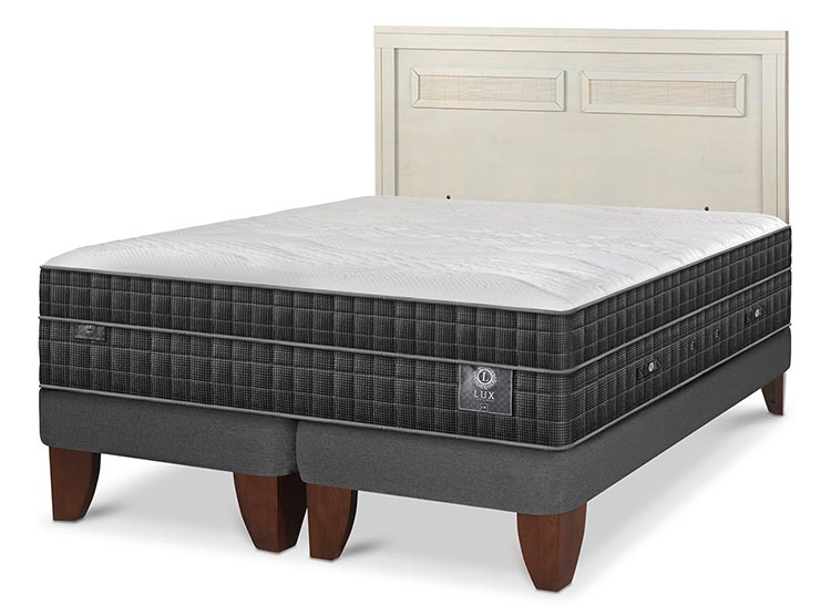 JUEGO DE DORMITORIO CIC CAMA EUROPEA LUX KING + RESPALDO MILAN ALPINO - 2