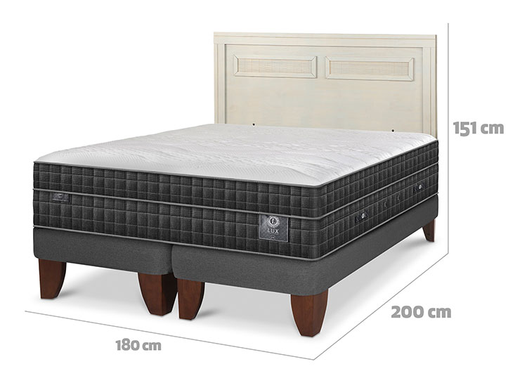 JUEGO DE DORMITORIO CIC CAMA EUROPEA LUX KING + RESPALDO MILAN ALPINO - 3