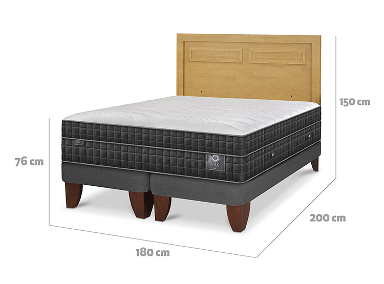 JUEGO DE DORMITORIO CIC CAMA EUROPEA LUX KING + RESPALDO MILAN MOSTAZA - 3