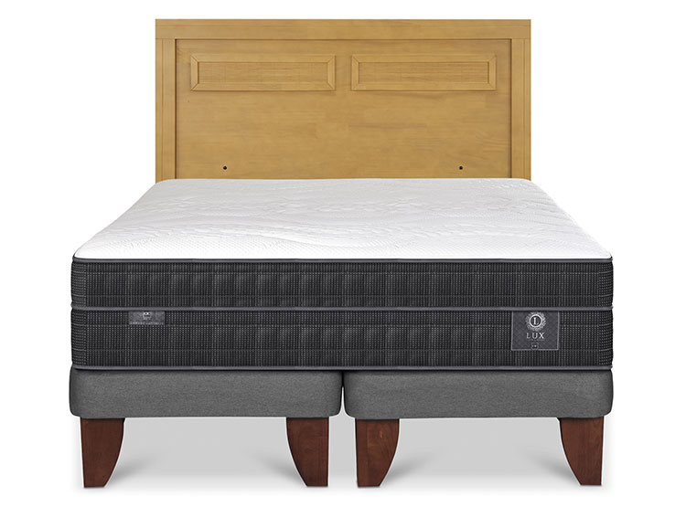 JUEGO DE DORMITORIO CIC CAMA EUROPEA LUX KING + RESPALDO MILAN MOSTAZA - 1