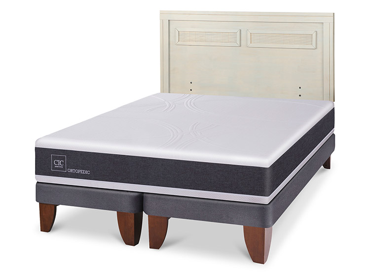 JUEGO DE DORMITORIO CIC CAMA EUROPEA ORTOPEDIC BD 2 PLAZAS + RESPALDO MILAN ALPINO - 2