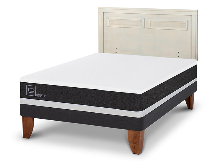 JUEGO DE DORMITORIO CIC CAMA EUROPEA ORTOPEDIC BN 2 PLAZAS + RESPALDO MILAN ALPINO - 2