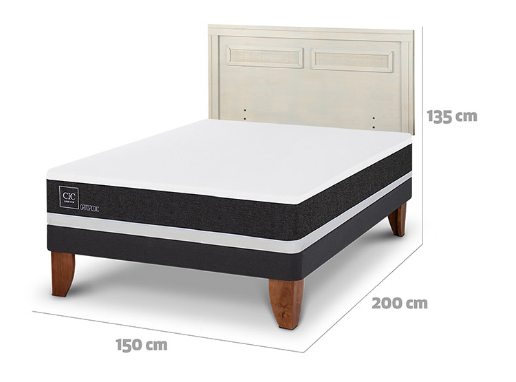 JUEGO DE DORMITORIO CIC CAMA EUROPEA ORTOPEDIC BN 2 PLAZAS + RESPALDO MILAN ALPINO - 3