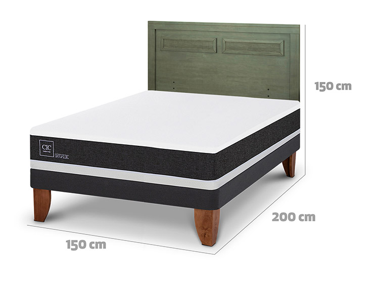 JUEGO DE DORMITORIO CIC CAMA EUROPEA ORTOPEDIC BN 2 PLAZAS + RESPALDO MILAN OLIVO - 3