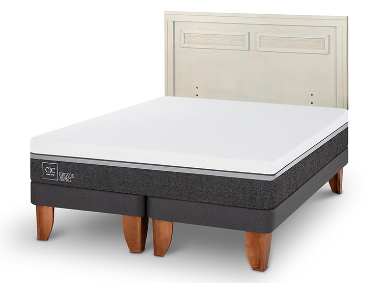 JUEGO DE DORMITORIO CIC CAMA EUROPEA ORTOPEDIC ADVANCE BD 2 PLAZAS + RESPALDO MILAN ALPINO - 2