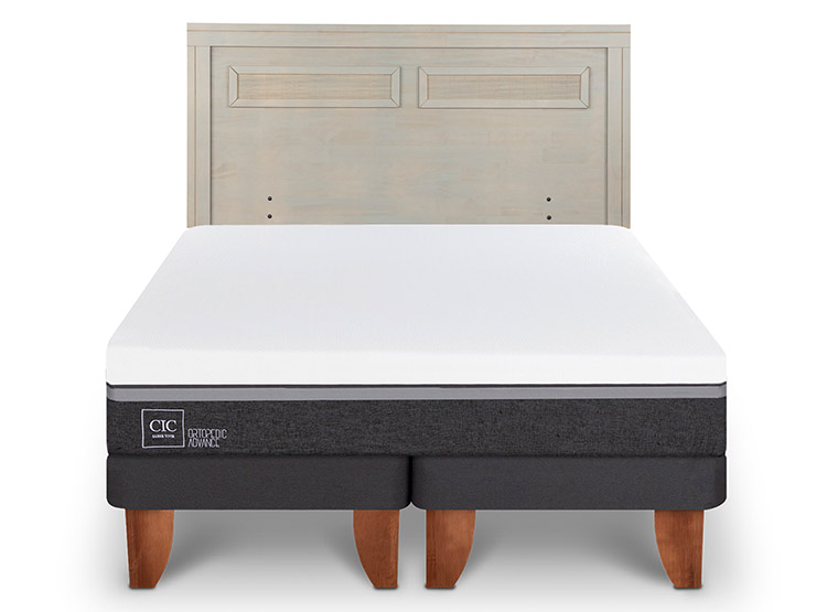 JUEGO DE DORMITORIO CIC CAMA EUROPEA ORTOPEDIC ADVANCE BD 2 PLAZAS + RESPALDO MILAN ALPINO - 1