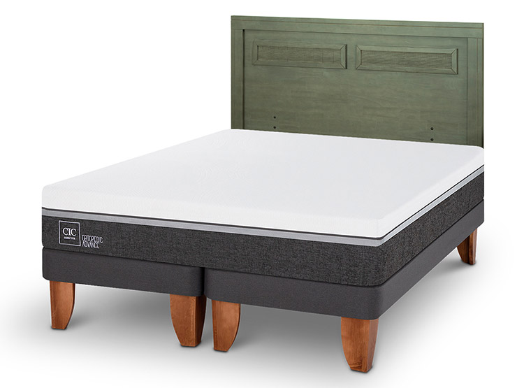 JUEGO DE DORMITORIO CIC CAMA EUROPEA ORTOPEDIC ADVANCE BD 2 PLAZAS + RESPALDO MILAN OLIVO - 2