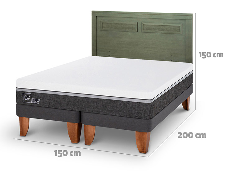 JUEGO DE DORMITORIO CIC CAMA EUROPEA ORTOPEDIC ADVANCE BD 2 PLAZAS + RESPALDO MILAN OLIVO - 3