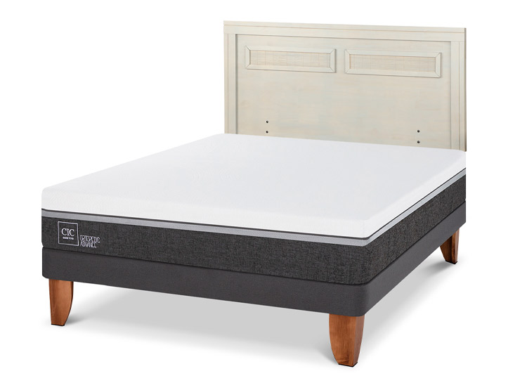 JUEGO DE DORMITORIO CIC CAMA EUROPEA ORTOPEDIC ADVANCE BN 2 PLAZAS + RESPALDO MILAN ALPINO - 2