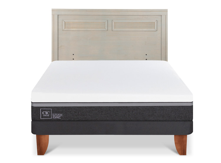 JUEGO DE DORMITORIO CIC CAMA EUROPEA ORTOPEDIC ADVANCE BN 2 PLAZAS + RESPALDO MILAN ALPINO - 1