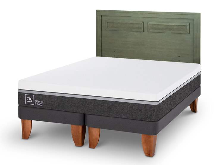 JUEGO DE DORMITORIO CIC CAMA EUROPEA ORTOPEDIC ADVANCE KING + RESPALDO MILAN OLIVO - 2