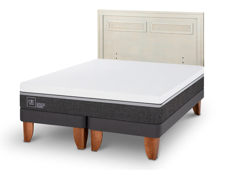 JUEGO DE DORMITORIO CIC CAMA EUROPEA ORTOPEDIC ADVANCE KING + RESPALDO MILAN ALPINO - 2