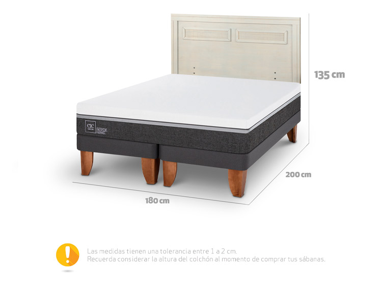 JUEGO DE DORMITORIO CIC CAMA EUROPEA ORTOPEDIC ADVANCE KING + RESPALDO MILAN ALPINO - 3