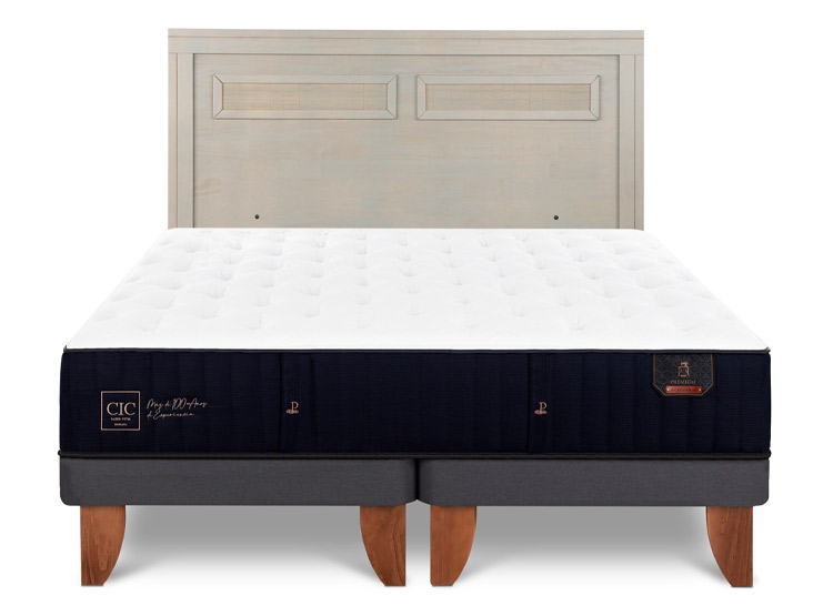 JUEGO DE DORMITORIO CIC CAMA EUROPEA PREMIUM BD 2 PLAZAS + RESPALDO MILAN ALPINO - 1