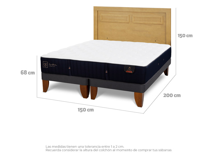 JUEGO DE DORMITORIO CIC CAMA EUROPEA PREMIUM BD 2 PLAZAS + RESPALDO MILAN MOSTAZA - 3