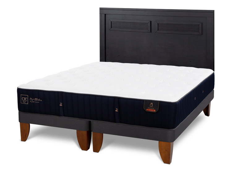 JUEGO DE DORMITORIO CIC CAMA EUROPEA PREMIUM BD 2 PLAZAS + RESPALDO MILAN NEGRO - 2