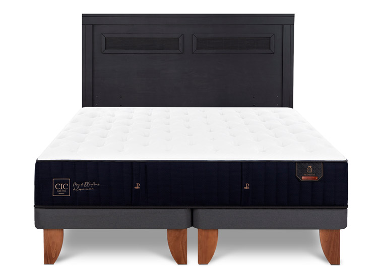 JUEGO DE DORMITORIO CIC CAMA EUROPEA PREMIUM BD 2 PLAZAS + RESPALDO MILAN NEGRO - 1