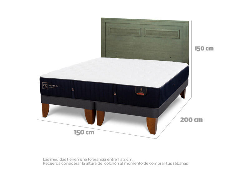JUEGO DE DORMITORIO CIC CAMA EUROPEA PREMIUM BD 2 PLAZAS + RESPALDO MILAN OLIVO - 3