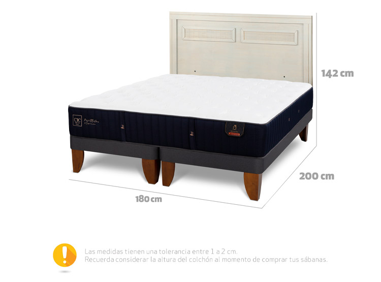 JUEGO DE DORMITORIO CIC CAMA EUROPEA PREMIUM KING + RESPALDO MILAN ALPINO - 3