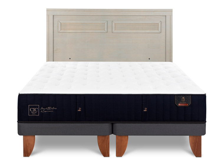 JUEGO DE DORMITORIO CIC CAMA EUROPEA PREMIUM KING + RESPALDO MILAN ALPINO - 1