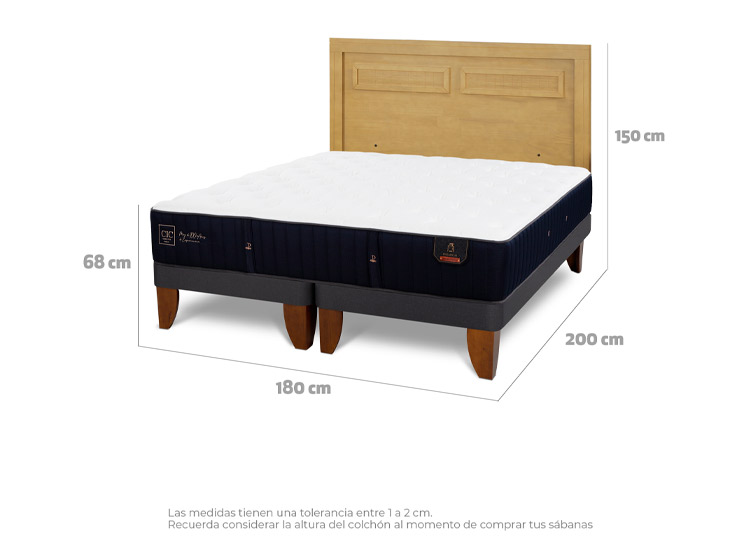 JUEGO DE DORMITORIO CIC CAMA EUROPEA PREMIUM KING + RESPALDO MILAN MOSTAZA - 3