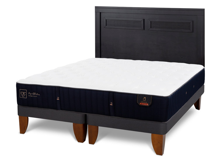 JUEGO DE DORMITORIO CIC CAMA EUROPEA PREMIUM KING + RESPALDO MILAN NEGRO - 2