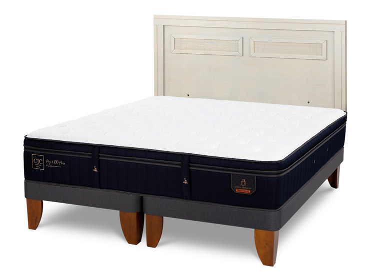 JUEGO DE DORMITORIO CIC CAMA EUROPEA SUPER PREMIUM BD 2 PLAZAS + RESPALDO MILAN ALPINO - 2