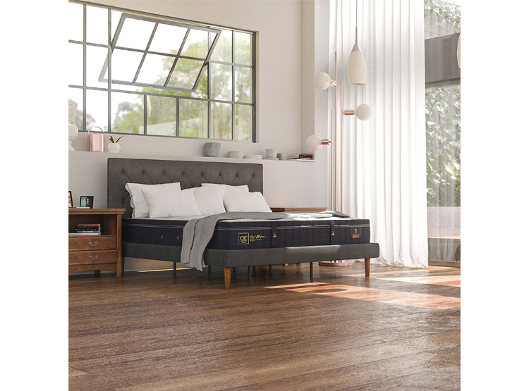 JUEGO DE DORMITORIO CIC CAMA EUROPEA SUPER PREMIUM BD 2 PLAZAS + RESPALDO MILAN ALPINO - 10
