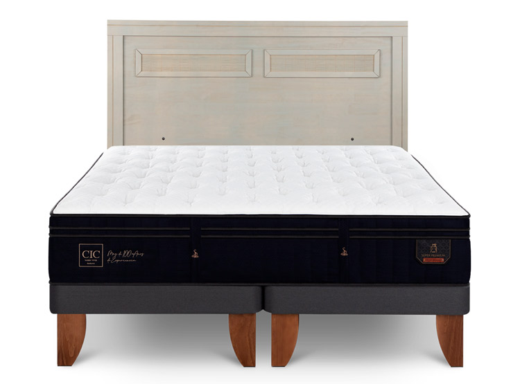 JUEGO DE DORMITORIO CIC CAMA EUROPEA SUPER PREMIUM BD 2 PLAZAS + RESPALDO MILAN ALPINO - 1