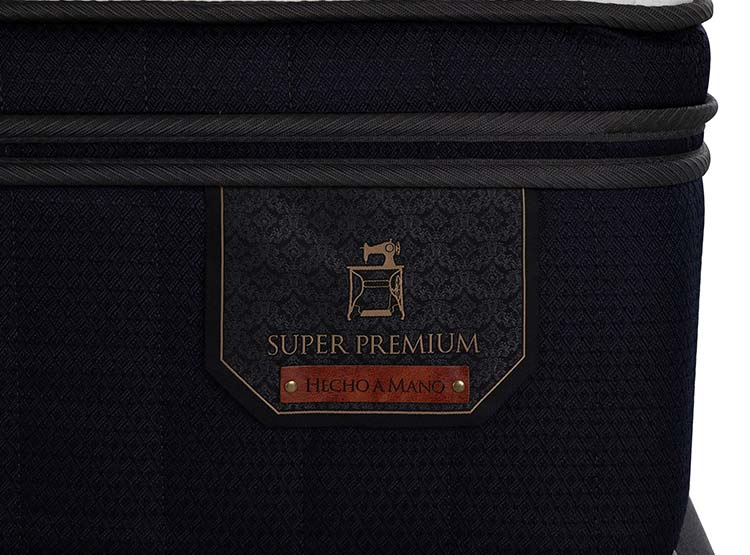 JUEGO DE DORMITORIO CIC CAMA EUROPEA SUPER PREMIUM BD 2 PLAZAS + RESPALDO MILAN NEGRO - 6