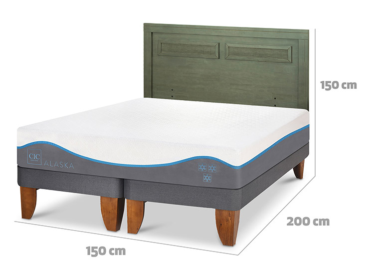 JUEGO DE DORMITORIO CIC CAMA EUROPEA ALASKA BD 2 PLAZAS + RESPALDO MILAN OLIVO - 3