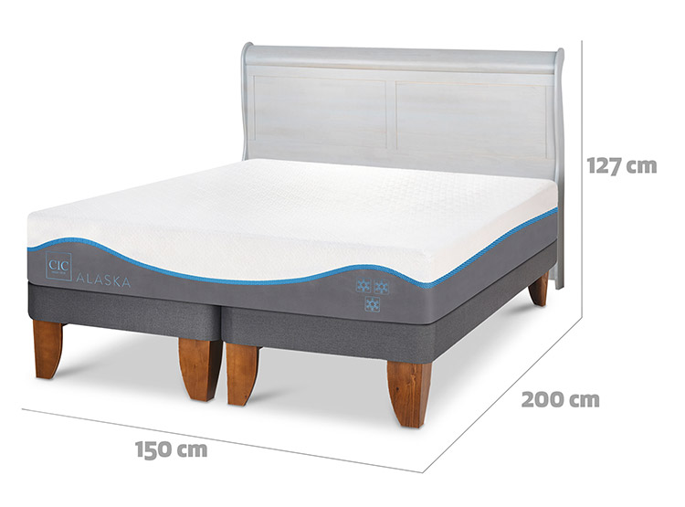 JUEGO DE DORMITORIO CIC CAMA EUROPEA ALASKA BD 2 PLAZAS + RESPALDO MIRO ALPINO - 3