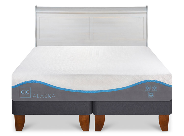 JUEGO DE DORMITORIO CIC CAMA EUROPEA ALASKA BD 2 PLAZAS + RESPALDO MIRO ALPINO - 1